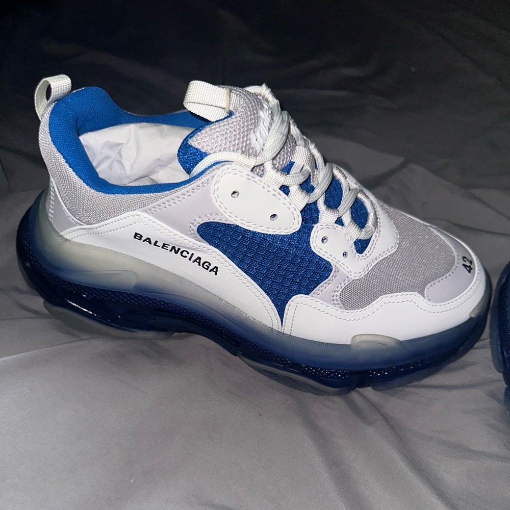 baleciaga sneakers blue white color brand new
